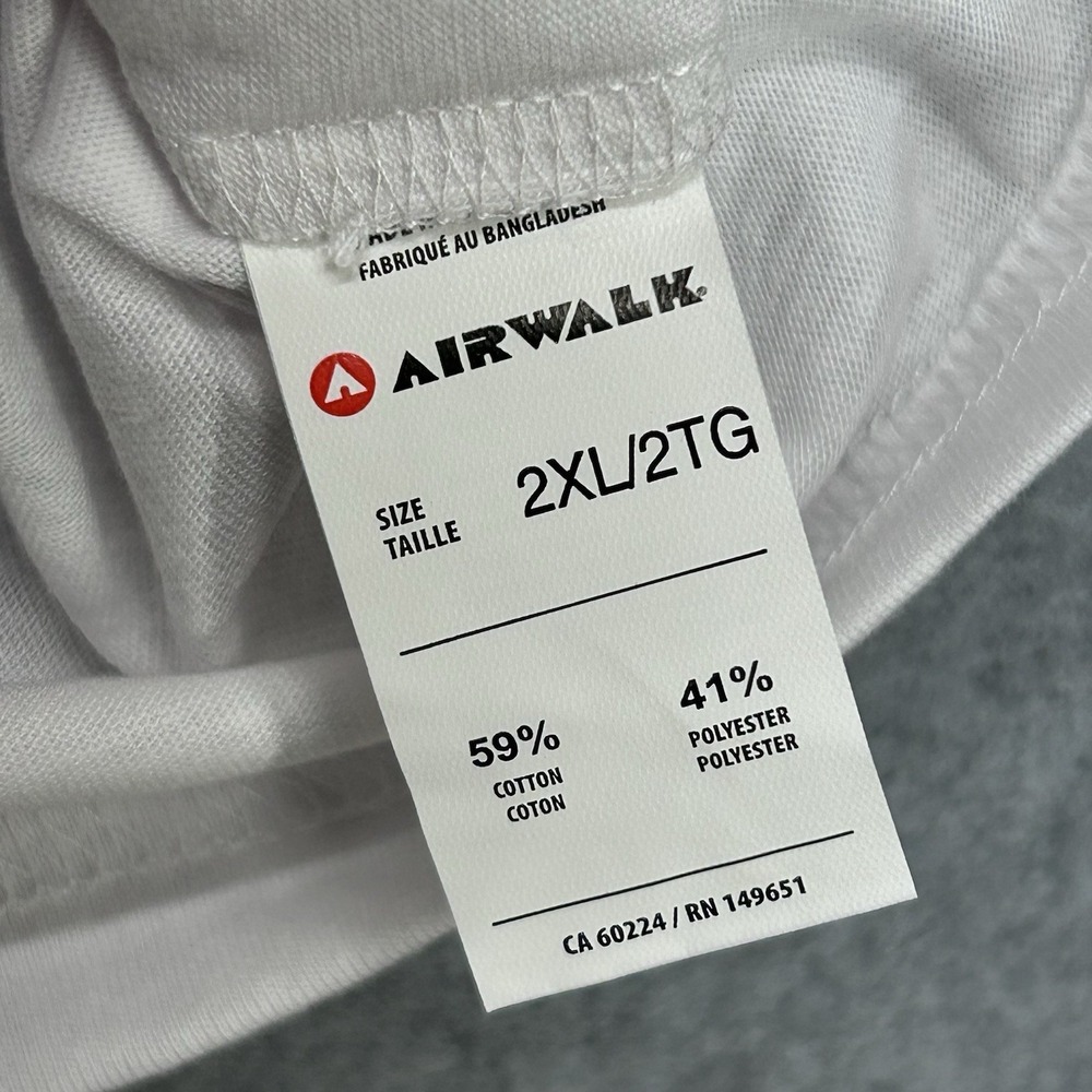 Airwalk Graphic T Shirt Men 2XL White Pink Black Logo Skateboard Tee NWT 1986 - Picture 10 of 14